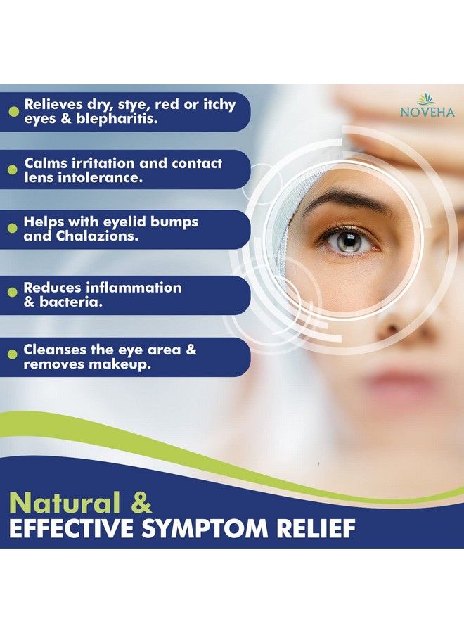 NOVEHA Daily Hygienic Eyelid & Lash Wipes | For Blepharitis & Itchy Eyes Demodex | Box Of 60 Individually Wrapped Eyelash Wipes Natural Makeup Remover & Daily Cleanser  - Image 4