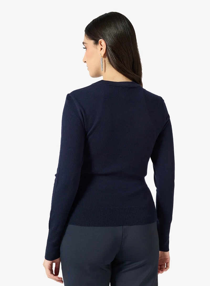 Ted Baker Printed Draped Front Knitted Top