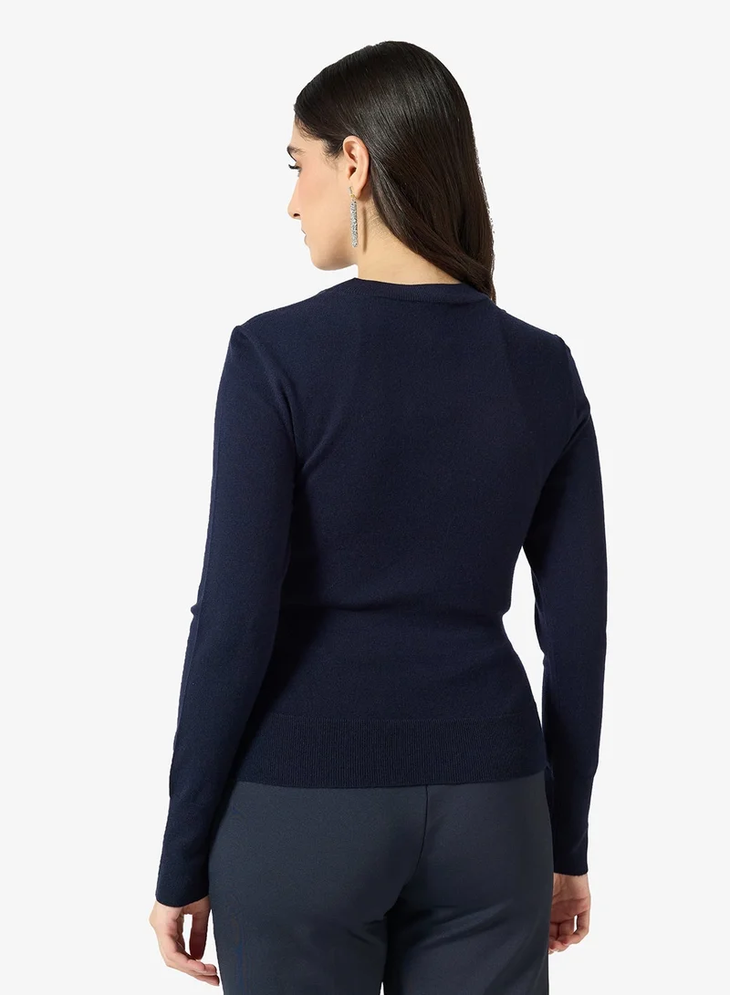 Ted Baker Printed Draped Front Knitted Top