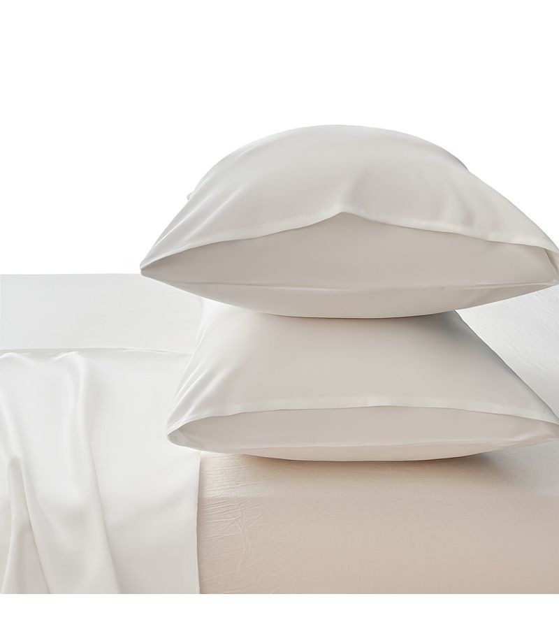 Cooling Pillowcase Set Queen Size 2 Pack Light Grey Machine Washable Soft - Image 2