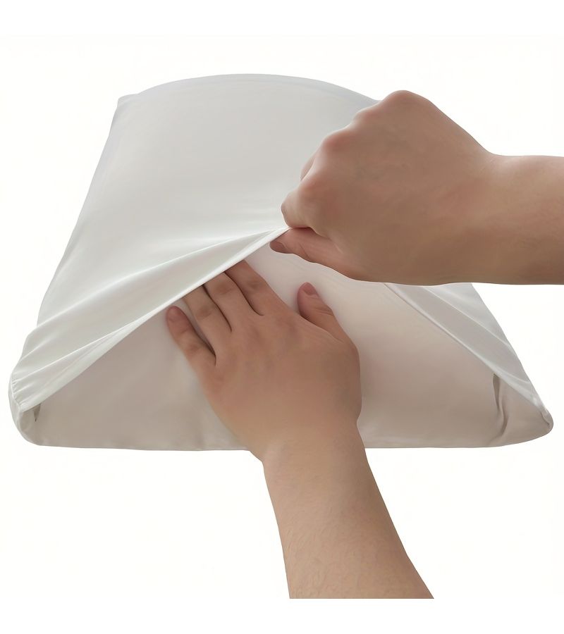 Cooling Pillowcase Set Queen Size 2 Pack Light Grey Machine Washable Soft - Image 5