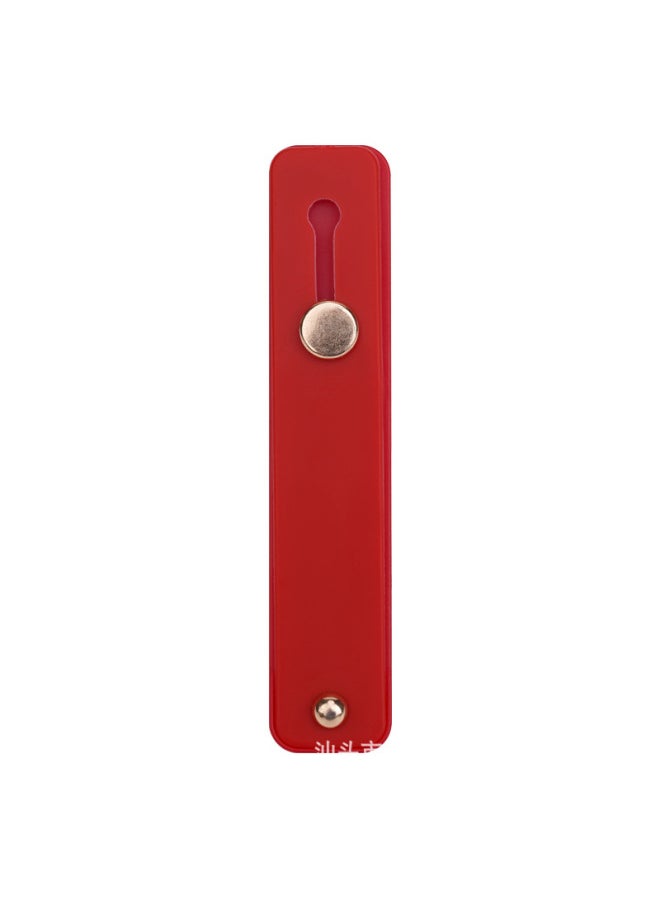 Generic Silicone Mobile Phone Ring Bracket Solid Color Push-pull Mobile Phone Back Sticker Silicone Push-pull Live Lazy Stand-Color:Red-Style:K167 Bare Metal  - Image 1