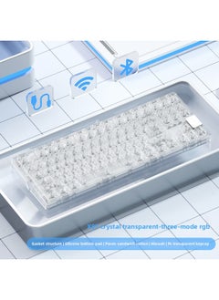 Crystal Axis X87RGB Wireless Mechanical Keyboard Ice Spirit Three-mode Bluetooth Customized Hot Plug Code Word Transparent-Colour:Peach V2 Silent Linear Axis - Crystal Transparent White Three-mode Wireless Customized Rgb Backlight Full Key Hot Swappable Music Rhythm - Official Standard