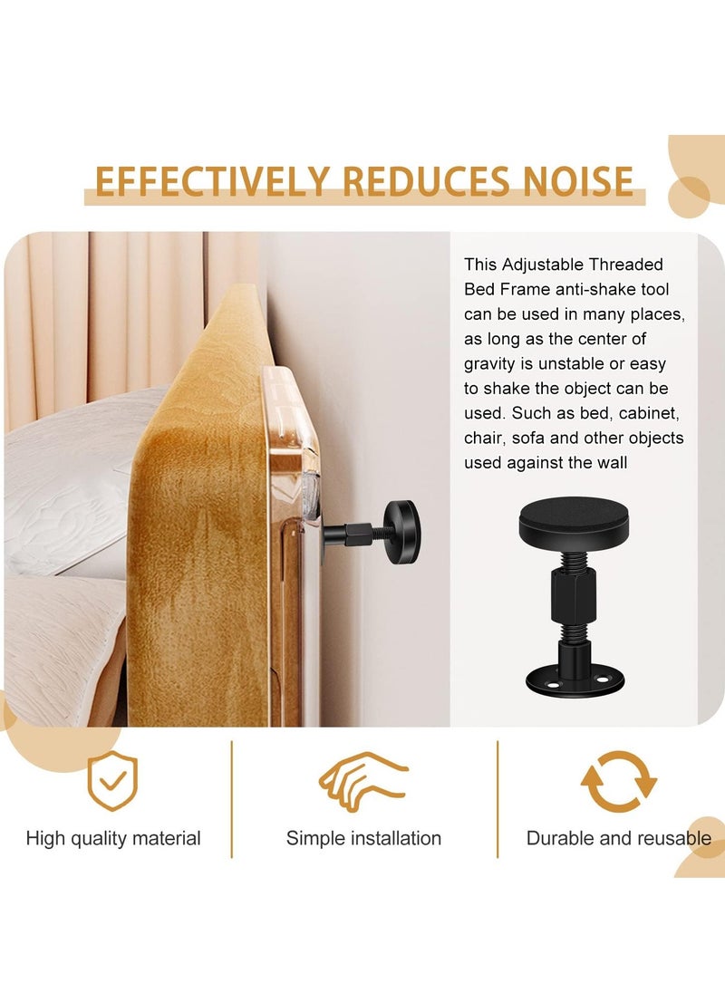 Mmmon - 4PCS Adjustable Bed Frame Anti Shake Tool,Adjustable Threaded Headboard Stoppers Bumper Against Wall,Bed Shake Support Stabilizer Device for Anti Knocking - Image 1