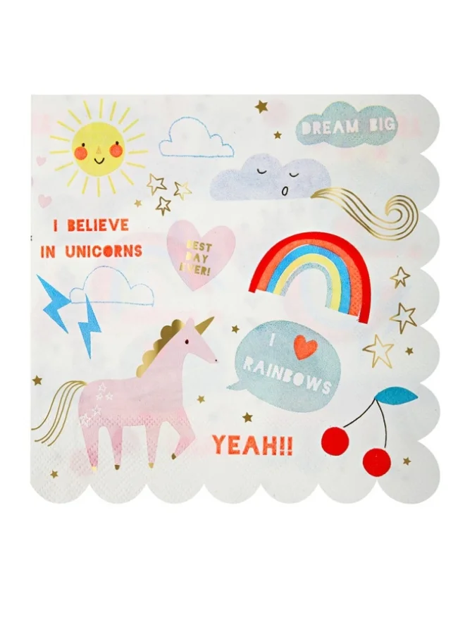Meri Meri Rainbow & Unicorn Large Napkin