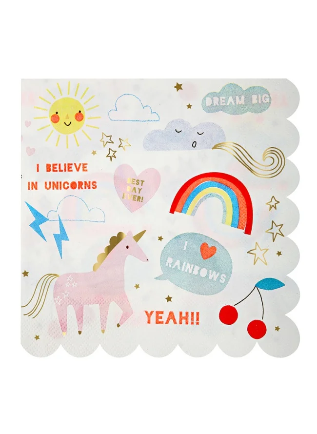 Meri Meri Rainbow & Unicorn Large Napkin