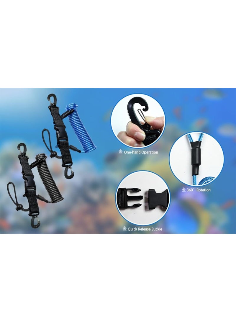 Generic Scuba Diving Steel Coiled Lanyard & Quick Release Buckle for Cameras Dive Lights Ideal for Cameras/Lights/Tools/Paddles  - Image 2