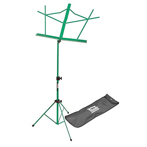 OnStage On-Stage SM7122GRB Compact Folding Sheet Music Stand with Bag, Green - Image 1