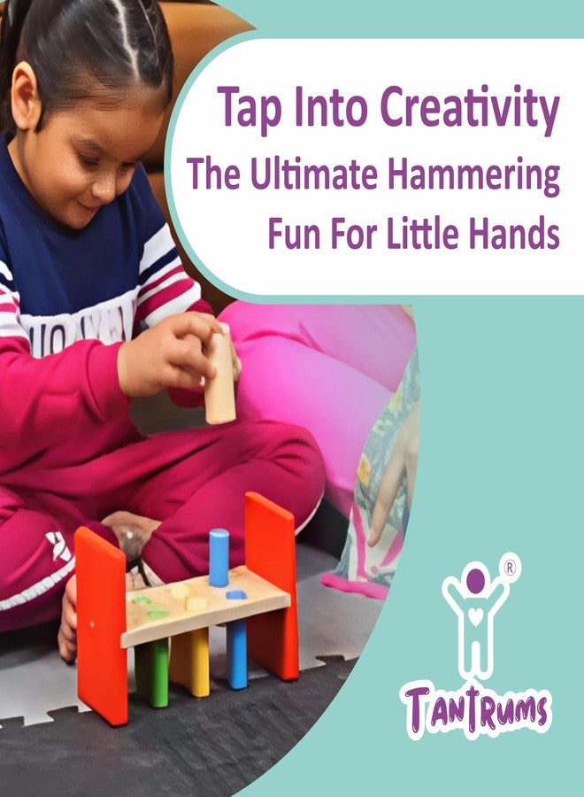 Tantrums Cobbler Bench 6 Pegs with Hammer to Build Hand Eye Concentration Motor Skills Cause and Effect (Multicolor Pieces) - Kids - Image 3