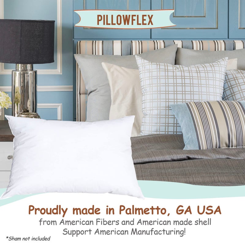Pillowflex Synthetic Down Pillow Insert - 12x24 Down Alternative Pillow, Ultra Soft, Large Rectangle, Lumbar, Travel, Neck, Sleeping Pillow - 1 Decorative Pillow Form - Image 4