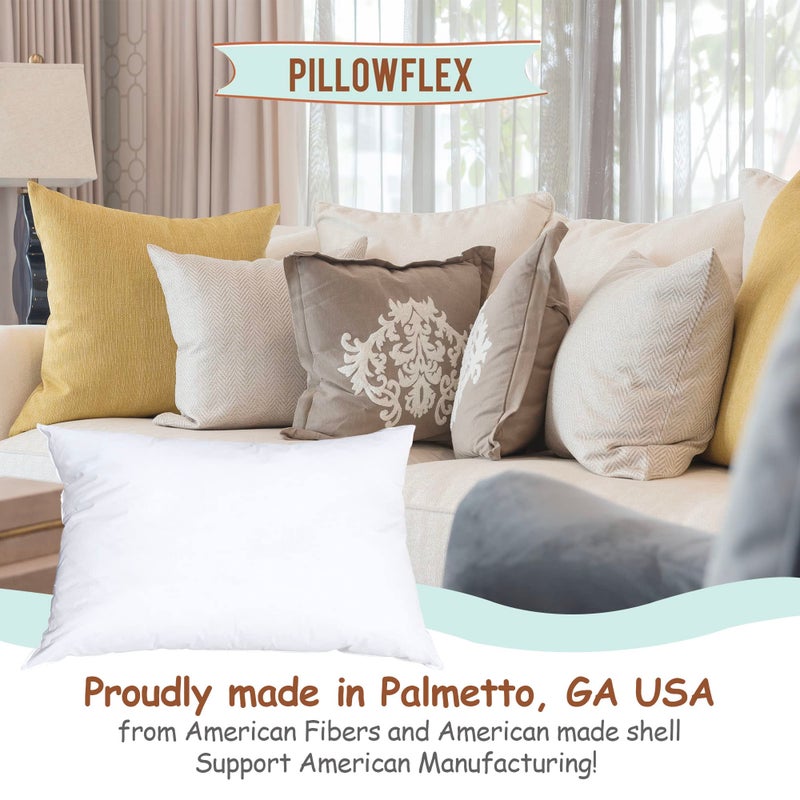 Pillowflex Synthetic Down Pillow Insert - 12x24 Down Alternative Pillow, Ultra Soft, Large Rectangle, Lumbar, Travel, Neck, Sleeping Pillow - 1 Decorative Pillow Form - Image 5