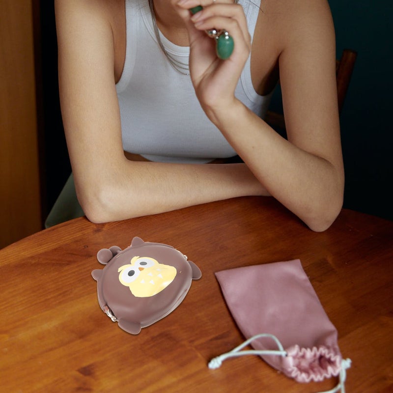 Cartoon Owl Purse Lovely Change Purse Silicone Pouch for Women Girls - Image 2