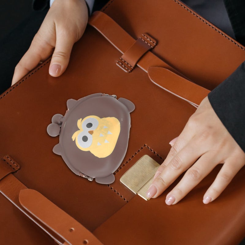 Cartoon Owl Purse Lovely Change Purse Silicone Pouch for Women Girls - Image 3