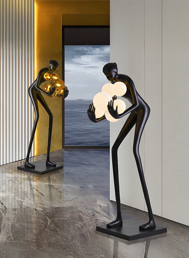 Human body bending down sculpture art floor lamp  - Image 1