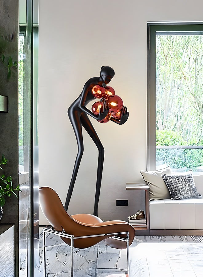 Human body bending down sculpture art floor lamp  - Image 2