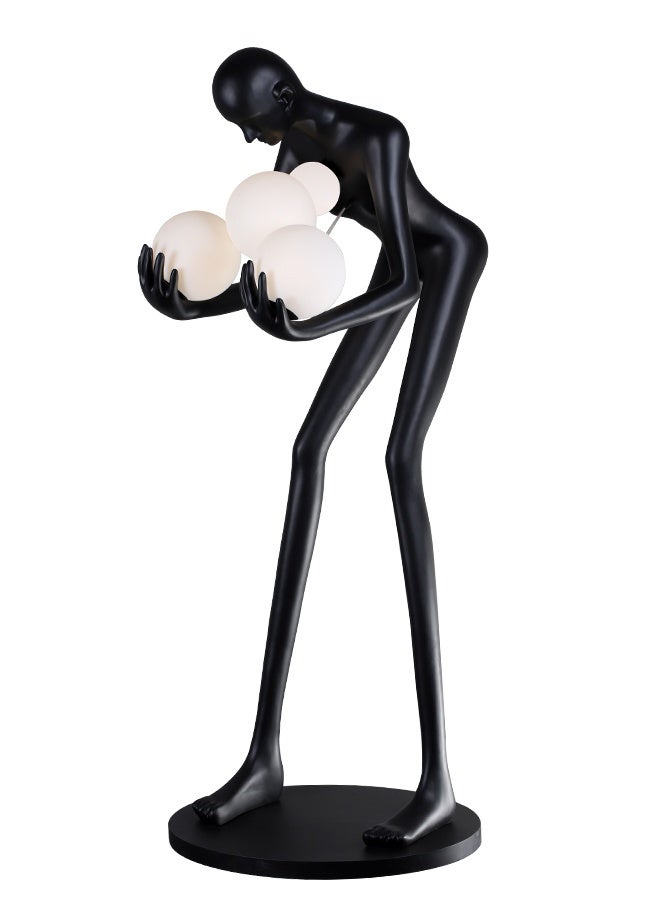 Human body bending down sculpture art floor lamp  - Image 4