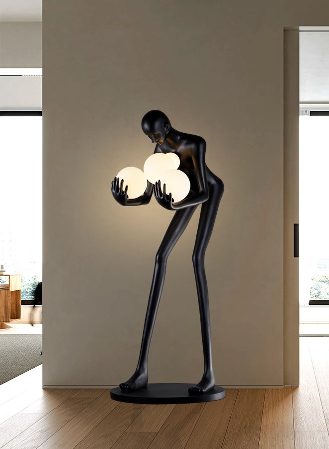 Human body bending down sculpture art floor lamp  - Image 5