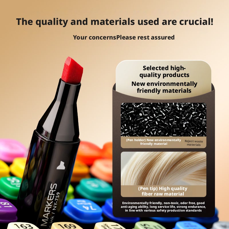 Oil-Based Dual-Tip Markers 168 Colors Quick-Dry Kids Art Drawing Painting Set - Image 3