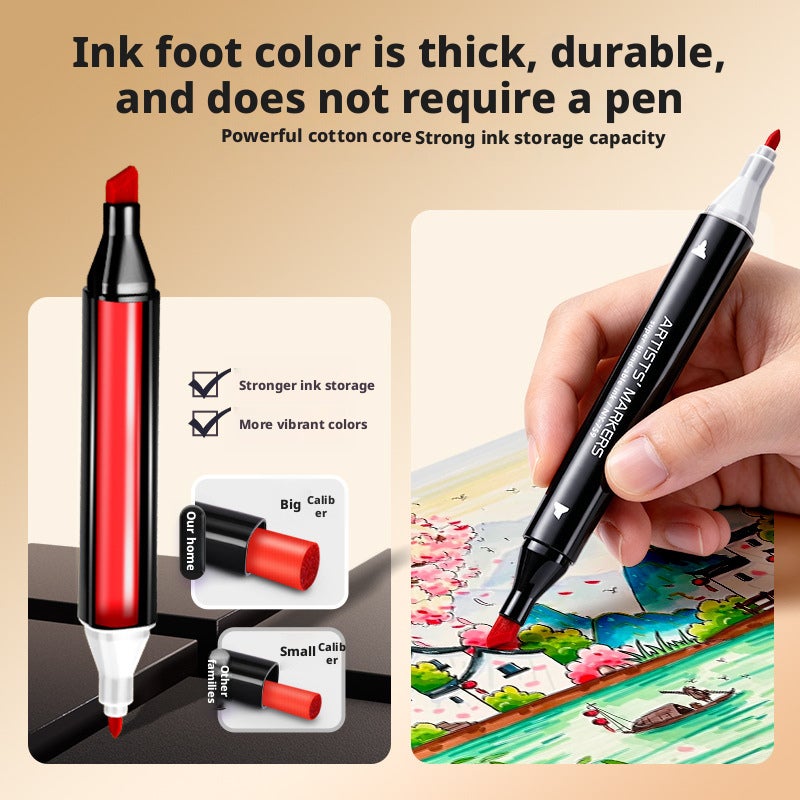 Oil-Based Dual-Tip Markers 168 Colors Quick-Dry Kids Art Drawing Painting Set - Image 2