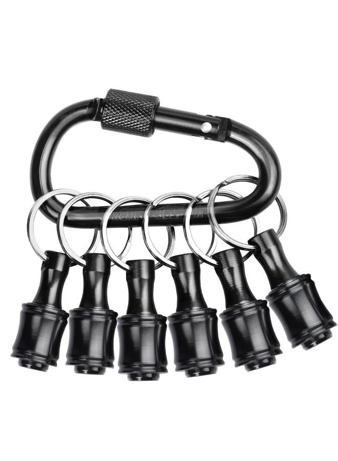 Sopclane 6PCS Keychain Bit Holder,Hex Drill Bit Holder for Impact Driver Drill Bit,Screwdriver Bit Holders for Tools and Gifts for Men,Black - Image 1