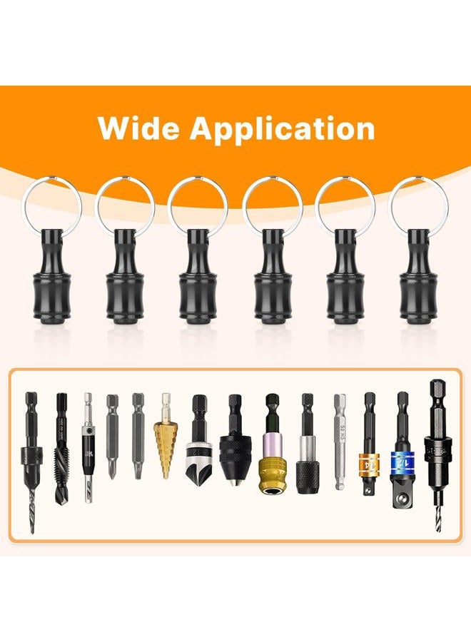 Sopclane 6PCS Keychain Bit Holder,Hex Drill Bit Holder for Impact Driver Drill Bit,Screwdriver Bit Holders for Tools and Gifts for Men,Black - Image 5
