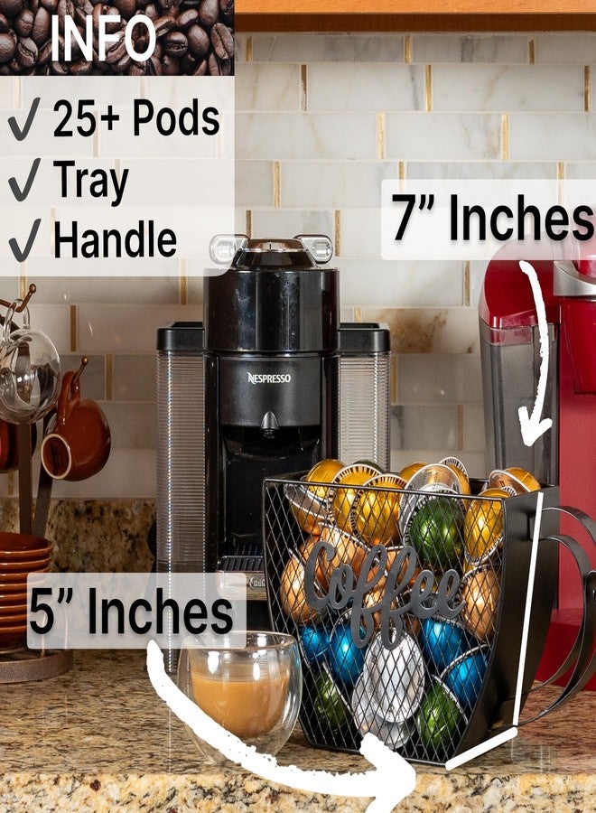 Made Easy Kit Coffee Pod Organizer Compatible with Nespresso Vertuo and Original - Countertop Sculpture Holder Basket Style for Café Bar, Corner Station Office Break Area (Mountable Mug Black) - Image 3