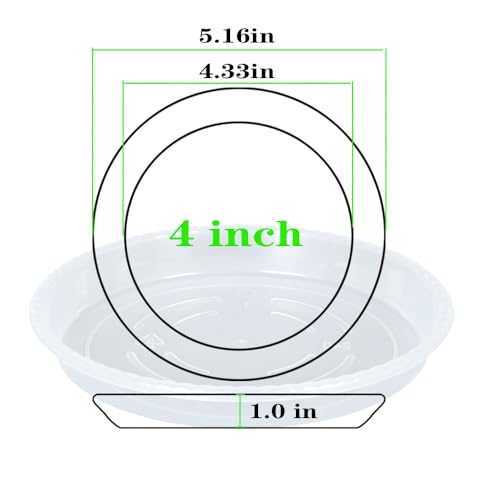 OVZILKI Plant Saucer 6 Pack of 4 6 8 10 12 14 16 inch Clear Plastic Flower Plant Pot Saucer Heavy Duty Plant Drip Trays Saucers for Indoor Plant Water Tray for Planters 4 Clear - Image 3