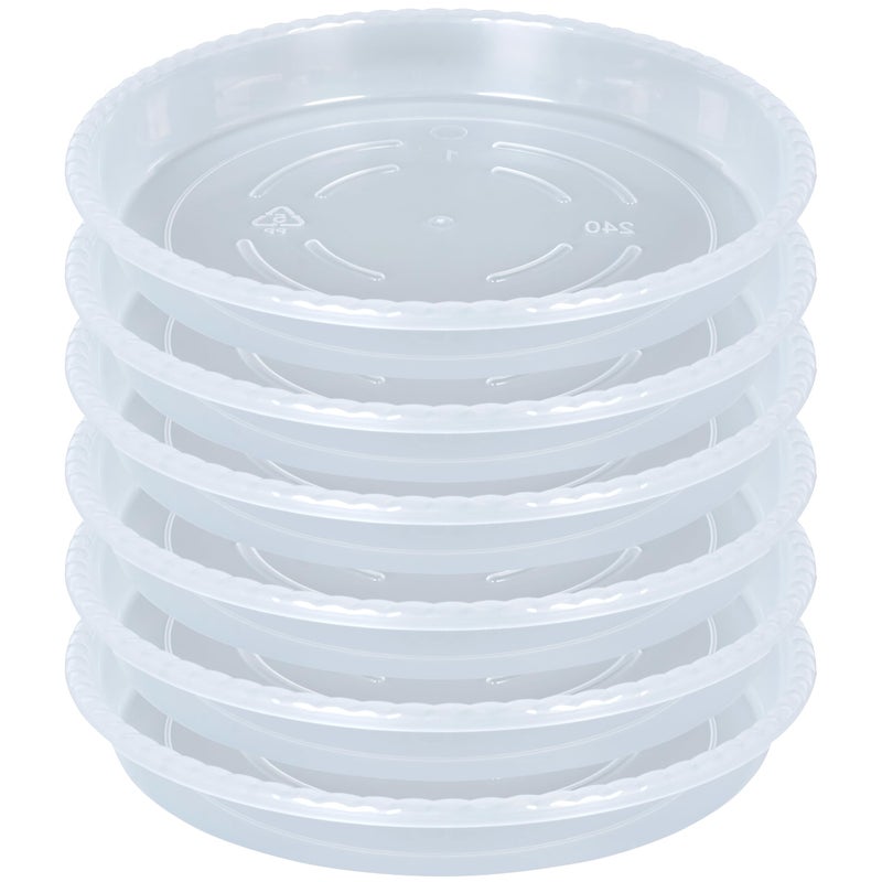 OVZILKI Plant Saucer 6 Pack of 4 6 8 10 12 14 16 inch Clear Plastic Flower Plant Pot Saucer Heavy Duty Plant Drip Trays Saucers for Indoor Plant Water Tray for Planters 4 Clear - Image 2