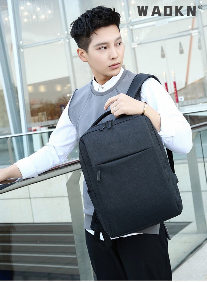 WAOKN Travel Laptop Backpack Business Anti Theft Slim Durable Laptop Bag with USB Charging Port Water Resistant College School Computer Backpack Gifts for Men & Women Fits 15.6 Inch Notebook Black - Image 3