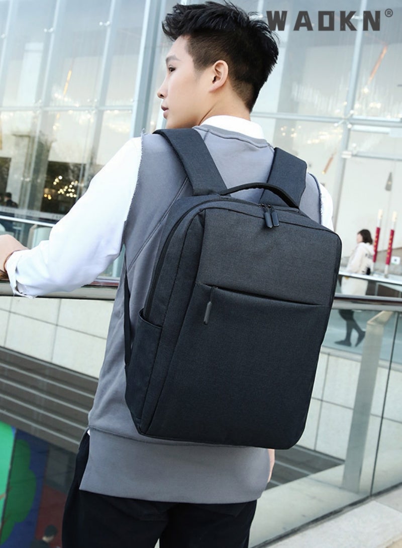 WAOKN Travel Laptop Backpack Business Anti Theft Slim Durable Laptop Bag with USB Charging Port Water Resistant College School Computer Backpack Gifts for Men & Women Fits 15.6 Inch Notebook Black - Image 2