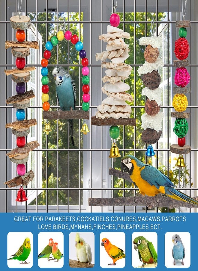 BBjinronjy Bird Perch Bird Toys Parakeet Toys,Bird Cage Accessories Wooden Chew Toys Perch Stand for Parrot Conure Cockatiel Lovebird Parrotlet Budgie Finches and Other Small to Medium Sized Birds - Image 5