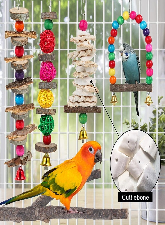 BBjinronjy Bird Perch Bird Toys Parakeet Toys,Bird Cage Accessories Wooden Chew Toys Perch Stand for Parrot Conure Cockatiel Lovebird Parrotlet Budgie Finches and Other Small to Medium Sized Birds - Image 4