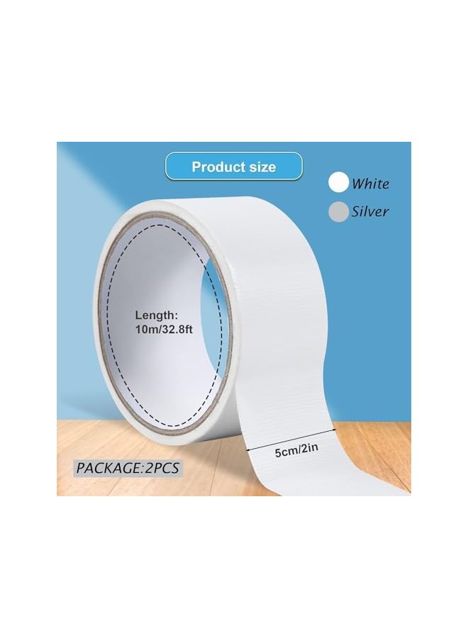 promass Duct Tape Heavy Duty Waterproof, 2 Pack Silver Tape for Indoor & Outdoor Use, 5cm x 10m, 7.5 Mil Thickness, Sticky, Durable, Heat Resistant, No Residue and Tear by Hand (gray) - Image 2