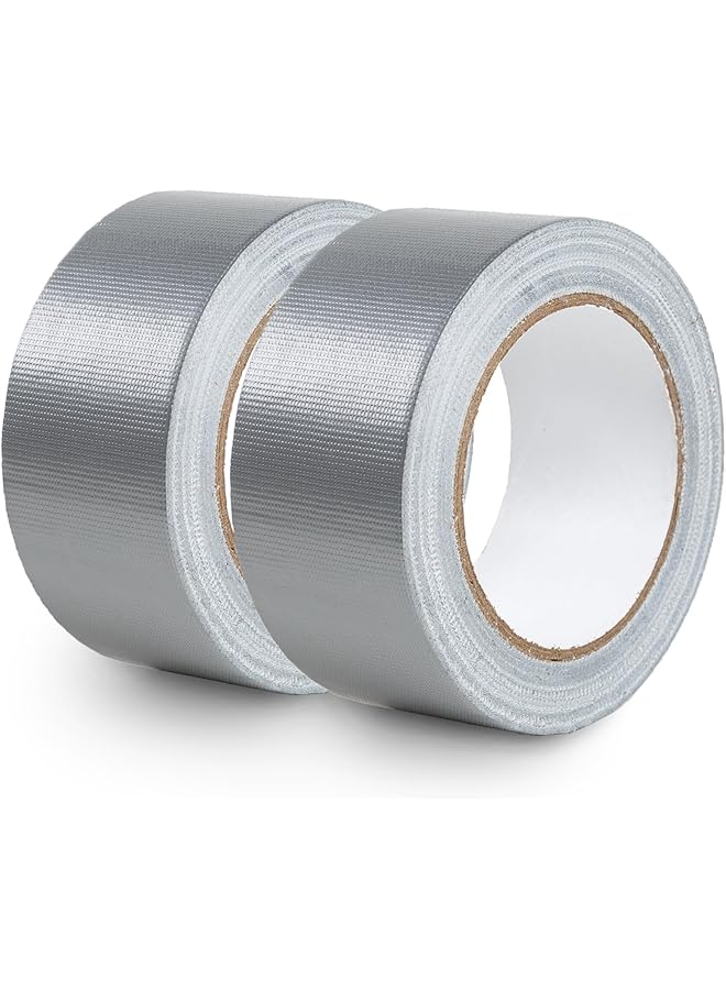 promass Duct Tape Heavy Duty Waterproof, 2 Pack Silver Tape for Indoor & Outdoor Use, 5cm x 10m, 7.5 Mil Thickness, Sticky, Durable, Heat Resistant, No Residue and Tear by Hand (gray) - Image 1
