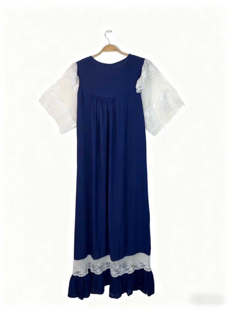 Orchid Women Lace Short-Sleeved Sleepshirt-Princess Style Home Wear - Image 3