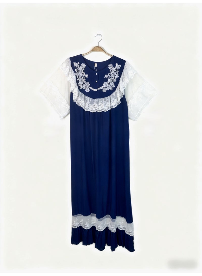 Orchid Women Lace Short-Sleeved Sleepshirt-Princess Style Home Wear - Image 2