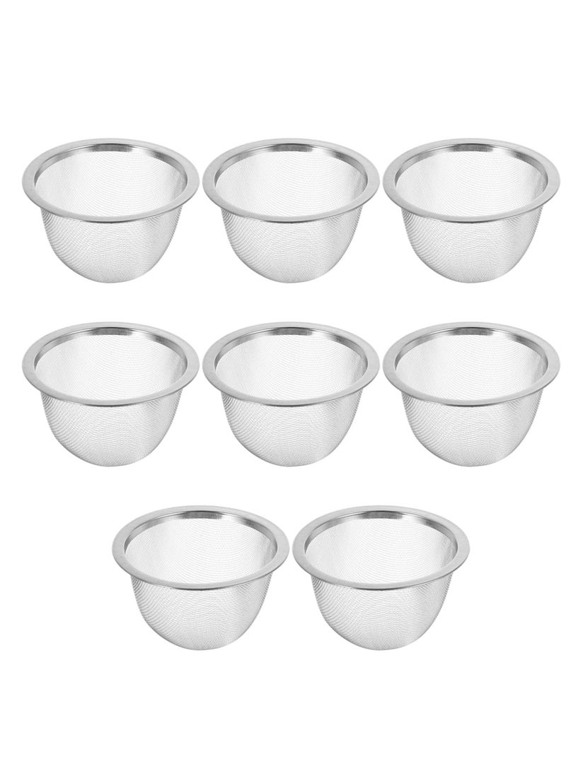 Excefore 8pcs Stainless Steel Tea Filter Metal Teapot Replacement Mesh Strainer Insert For Coffee Tea Maker Coffee Brewers Diameter (6.9×5cm)  - Image 1