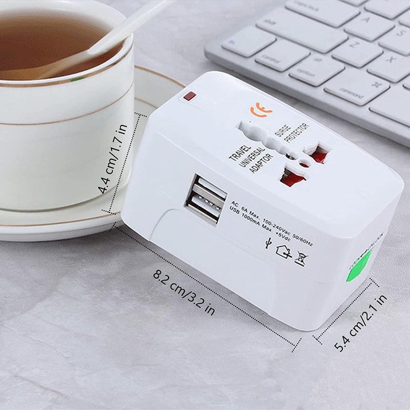 محول السفر العالمي ULTRABYTES مع دعم 200 دولة ومزود بمدخل USB مزدوج - Image 2