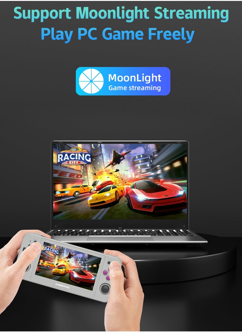 ANBERNIC  - Anbernic RG505 Handheld Game Console 4.95-inch OLED Touch Screen 960:544 Android 12 Unisoc Tiger T618 64-bit 4GB LPDDR4X 26 Emulators with Gift Package【Grey-128G with 20,000 Games Pre-installed】 - Image 1