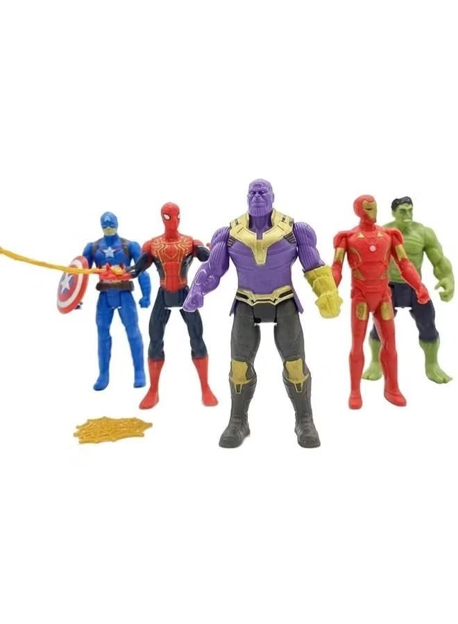 Avengers Toy Set of 5 Super Heroes – Marvel Action Figures Play Set | Captain America, Iron Man, Spider-Man, Hulk & Thanos | Infinity War & Endgame Collectible Model Dolls | Best Birthday Gift for Boys & Kids 3+ - Image 1