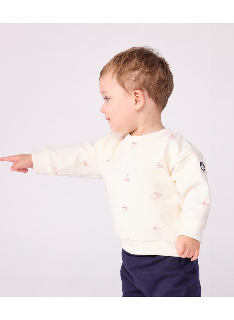 Petit Bateau Babies' vintage boat printed cotton sweatshirt - Image 5