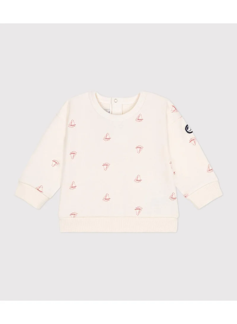 Petit Bateau Babies' vintage boat printed cotton sweatshirt