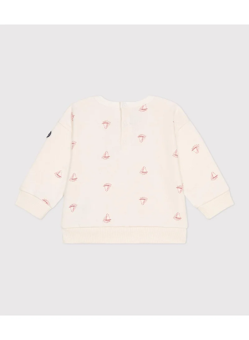 Petit Bateau Babies' vintage boat printed cotton sweatshirt