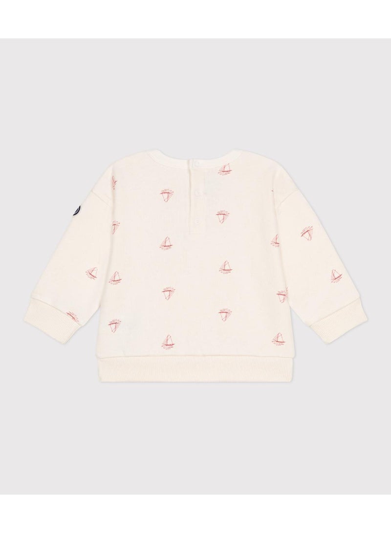 Petit Bateau Babies' vintage boat printed cotton sweatshirt - Image 2