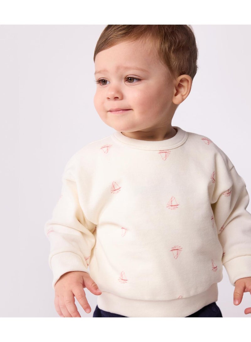 Petit Bateau Babies' vintage boat printed cotton sweatshirt - Image 4