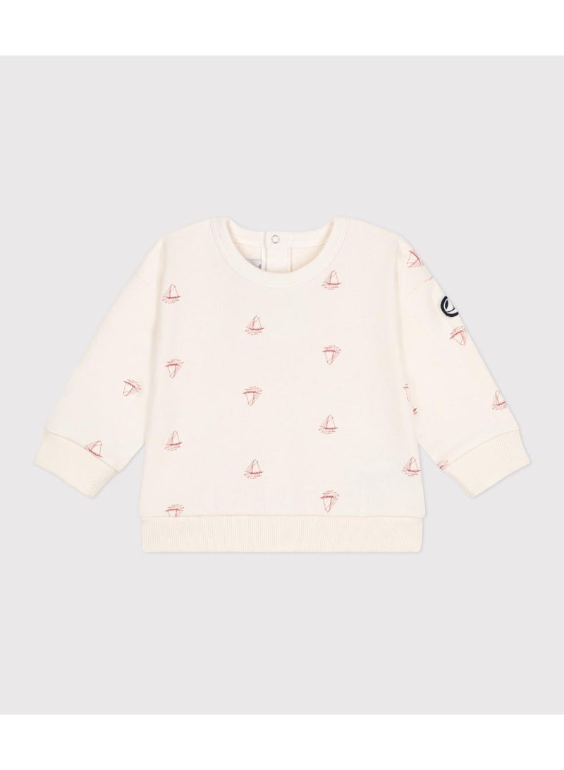 Petit Bateau Babies' vintage boat printed cotton sweatshirt - Image 4