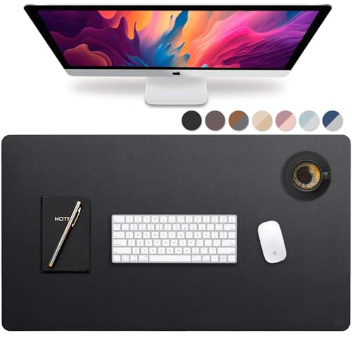Vine Creations Leather Desk Pad 36" x 20", Vine Creations Office Desk Mat Waterproof Black - Premium Quality - Smooth Mouse Writing Surface - Maximum Protection Dual-Sided Pu Leather Blotter for Desk Office/Home - Image 1