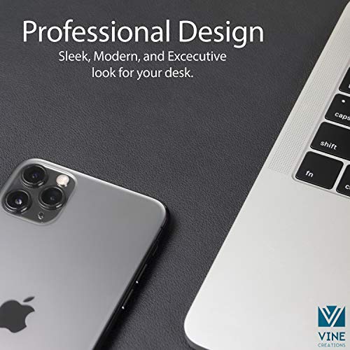 Vine Creations Leather Desk Pad 36" x 20", Vine Creations Office Desk Mat Waterproof Black - Premium Quality - Smooth Mouse Writing Surface - Maximum Protection Dual-Sided Pu Leather Blotter for Desk Office/Home - Image 3