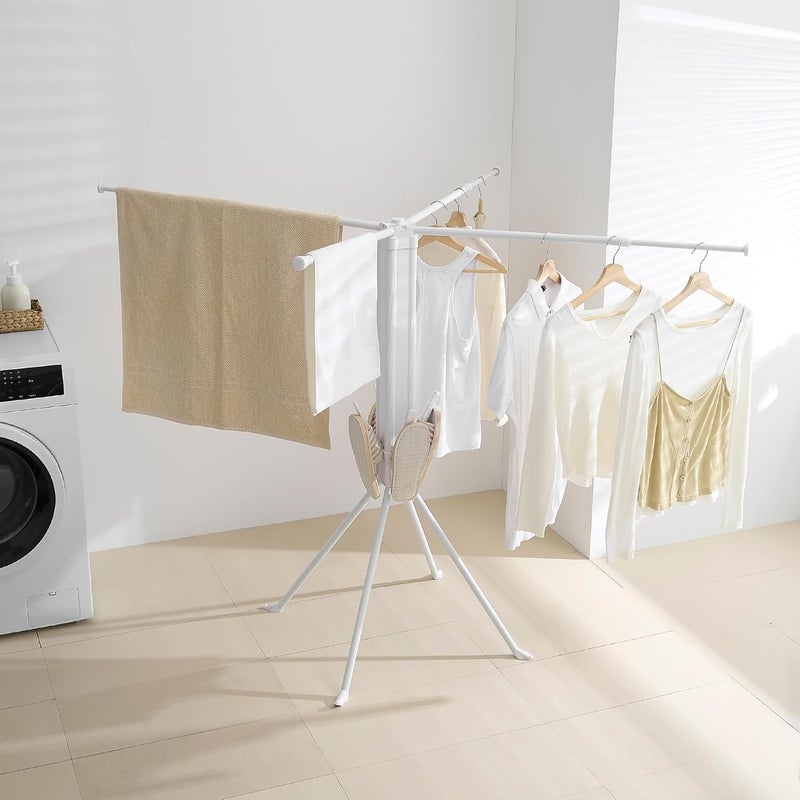 RFOUO Clothes Drying Rack Tripod Aluminum-4rods16 Clips,Portable Foldable Drying Rack,Space-Saving,Drying Rack Clothing for Laundry Bedroom Household RV Camping - Image 1