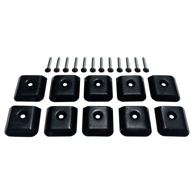 F.S.P FSP 10 Pack RV Camper Trailer Aluminum Extrusion Black Flat End Cap for Vinyl Trim Molding 1 with Screws Black - Image 2